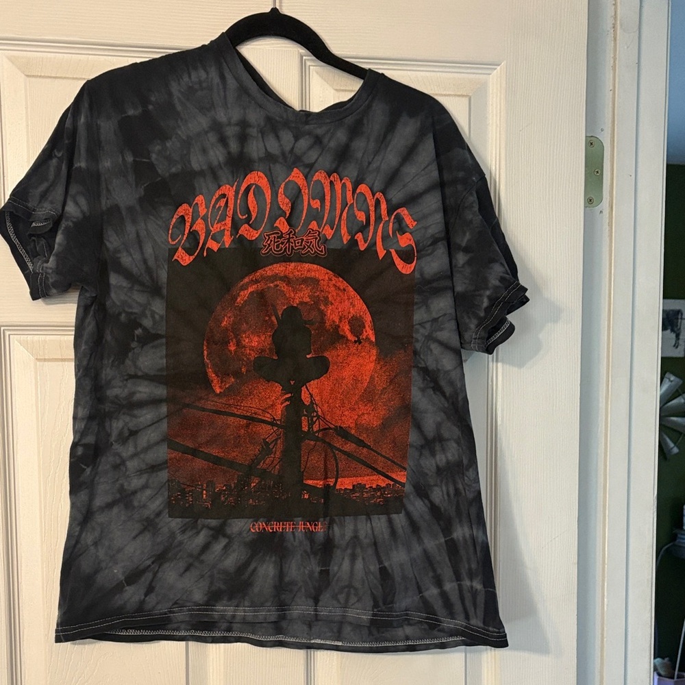 Black and Red Graphic T-Shirt